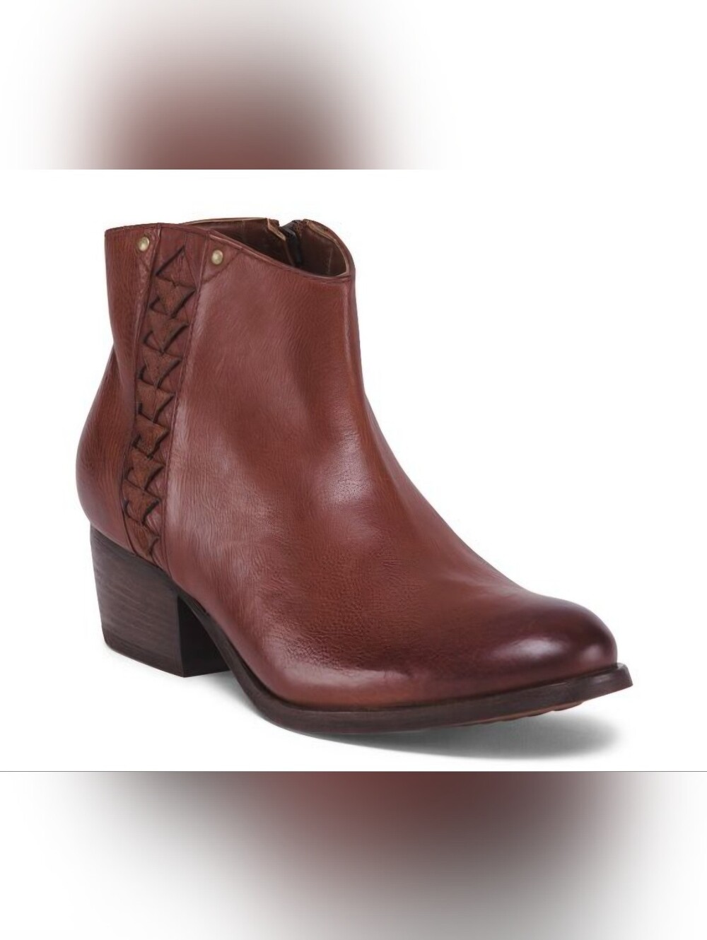 Clarks Maypearl Fawn Brown Leather Ankle Boots Size 5